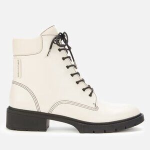 Coach Women's Lorimer Leather Lace Up Boots - Chalk